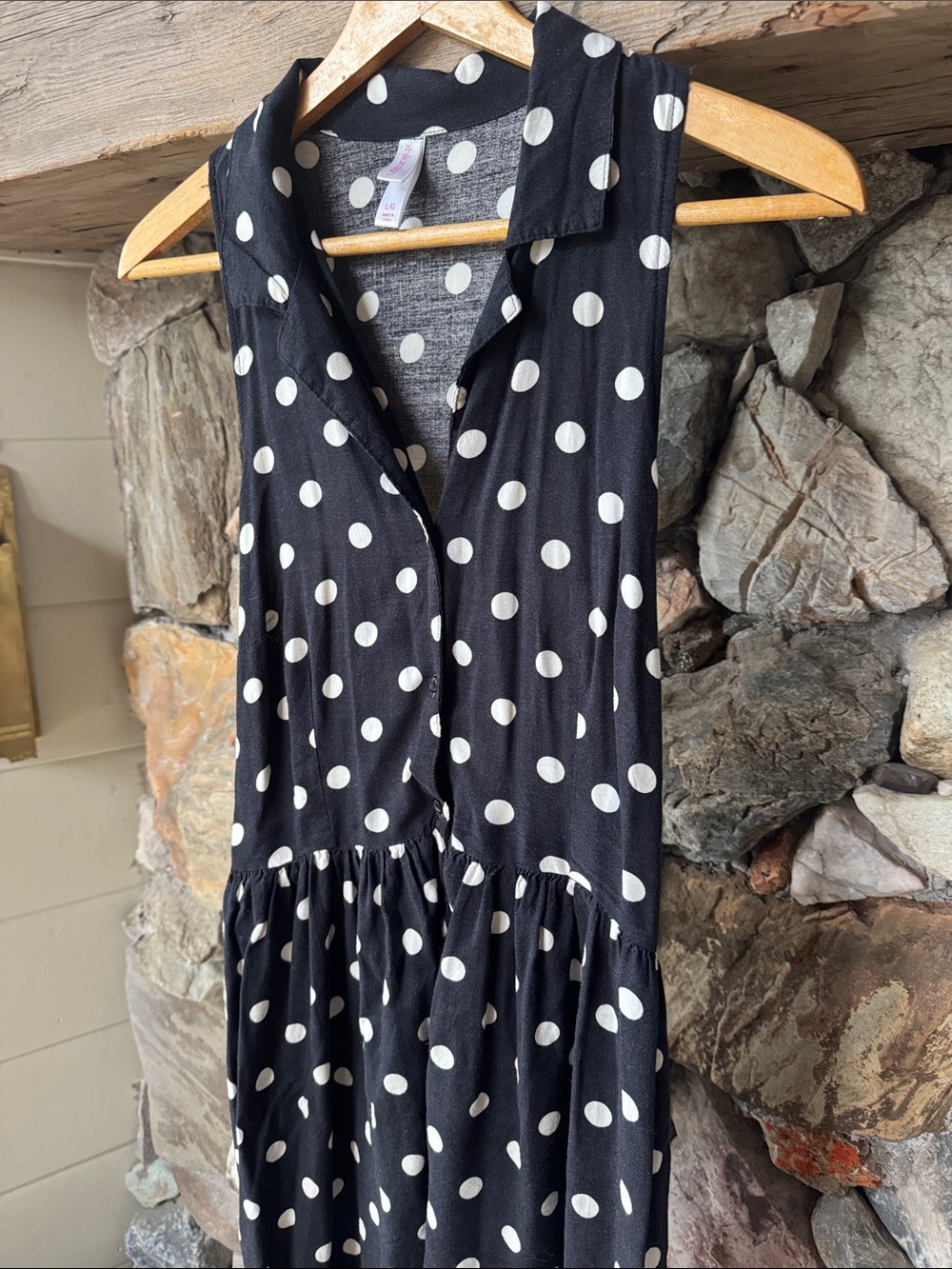 Xhilaration Polka Dot Sleeveless Pinup Halter Mini Dress Women’s Large - Picture 3 of 13